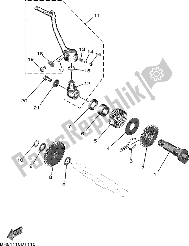 Tutte le parti per il Antipasto del Yamaha YZ 65 2021