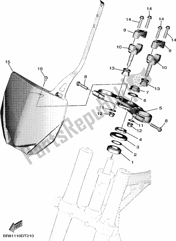 Alle onderdelen voor de Sturen van de Yamaha YZ 65 2021