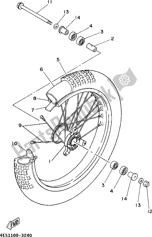 All parts for the Front Wheel of the Yamaha YZ 85 2017