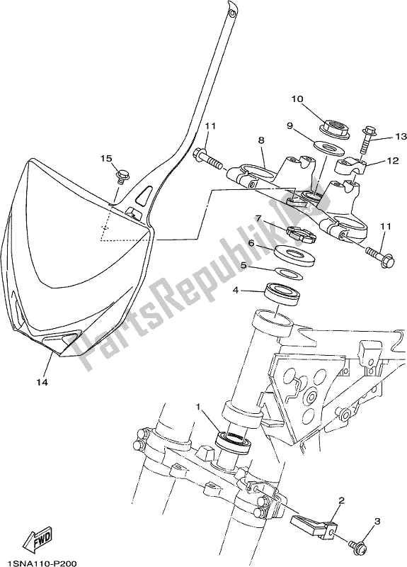 All parts for the Steering of the Yamaha YZ 85 2017