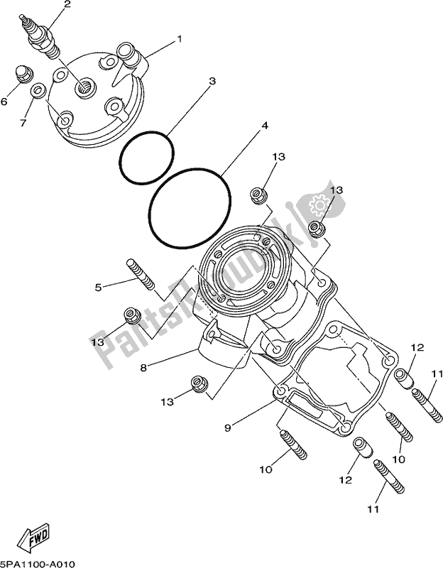 Wszystkie części do Cylinder Yamaha YZ 85 2018