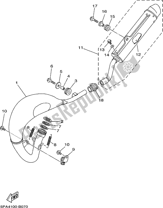 Wszystkie części do Wydechowy Yamaha YZ 85 2018