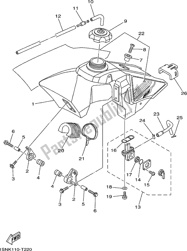 Toutes les pièces pour le Réservoir D'essence du Yamaha YZ 85 2018