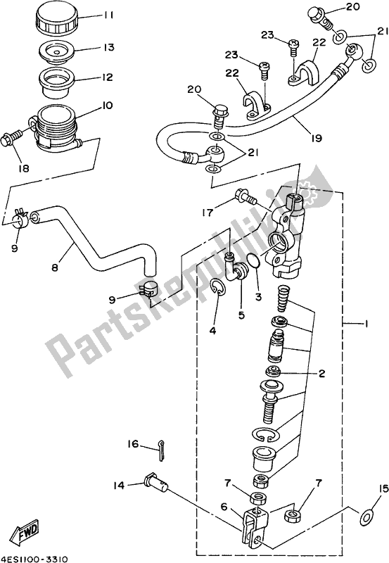 Wszystkie części do Tylny Cylinder G?ówny Yamaha YZ 85 2018