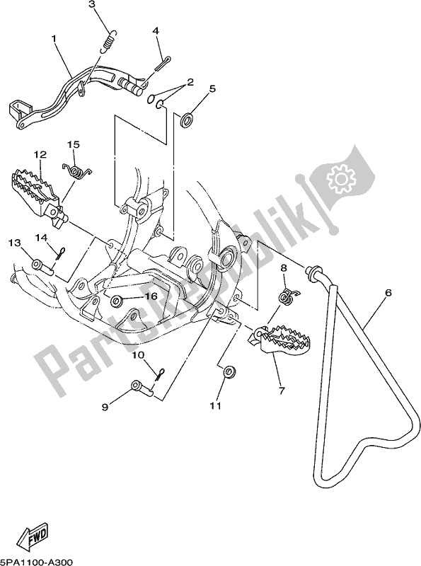 Wszystkie części do Podstawka I Podnó? Ek Yamaha YZ 85 2018