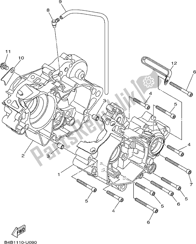 All parts for the Crankcase of the Yamaha YZ 85 2019