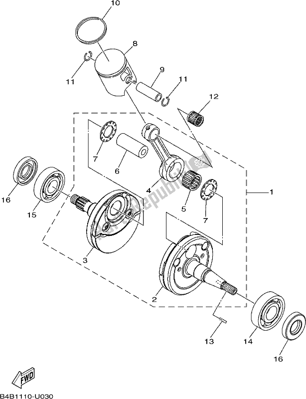 All parts for the Crankshaft & Piston of the Yamaha YZ 85 2019