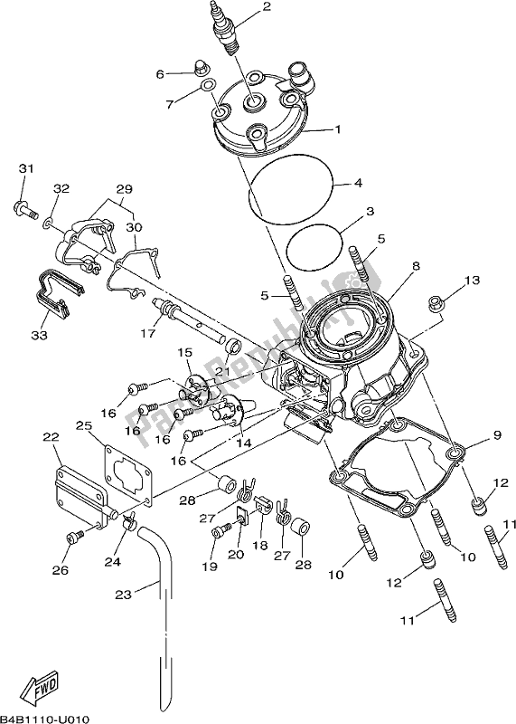 All parts for the Cylinder of the Yamaha YZ 85 2019