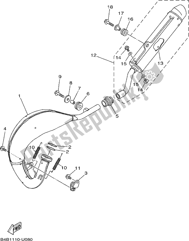 Toutes les pièces pour le échappement du Yamaha YZ 85 2019