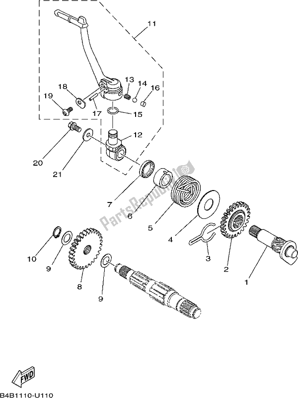 All parts for the Starter of the Yamaha YZ 85 2019