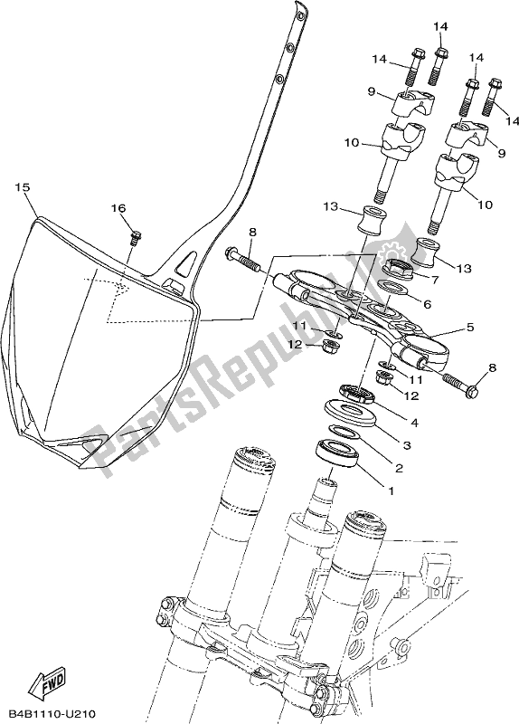 All parts for the Steering of the Yamaha YZ 85 2019