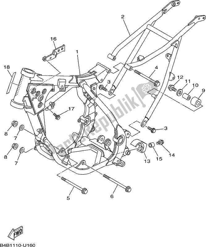 Alle onderdelen voor de Kader van de Yamaha YZ 85 2020