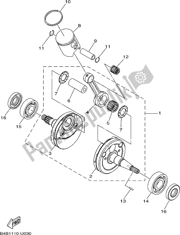 Toutes les pièces pour le Vilebrequin Et Piston du Yamaha YZ 85 2021