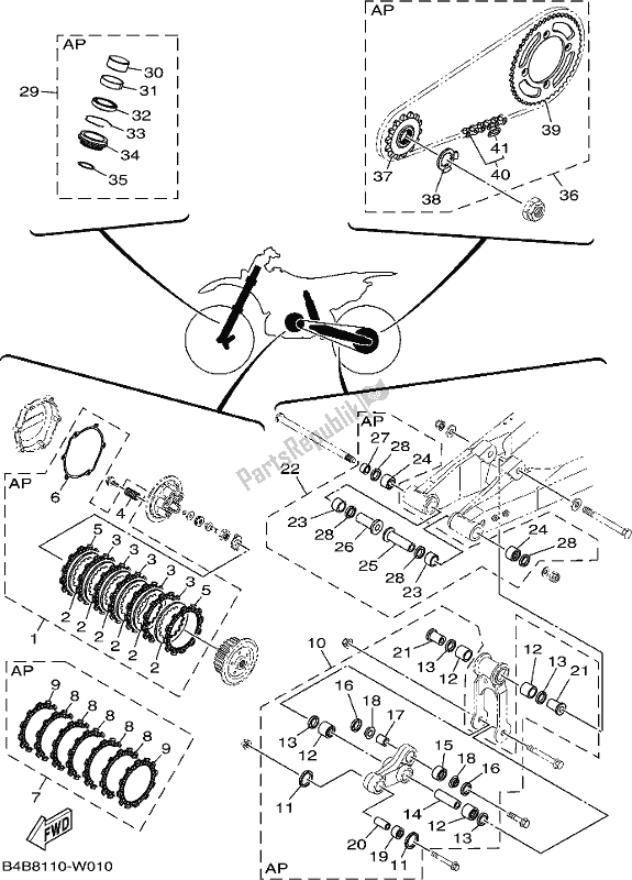 Todas as partes de Maintenance Parts Kit do Yamaha YZ 85 2021