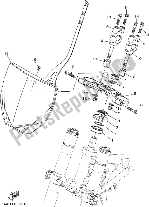 All parts for the Steering of the Yamaha YZ 85 2021