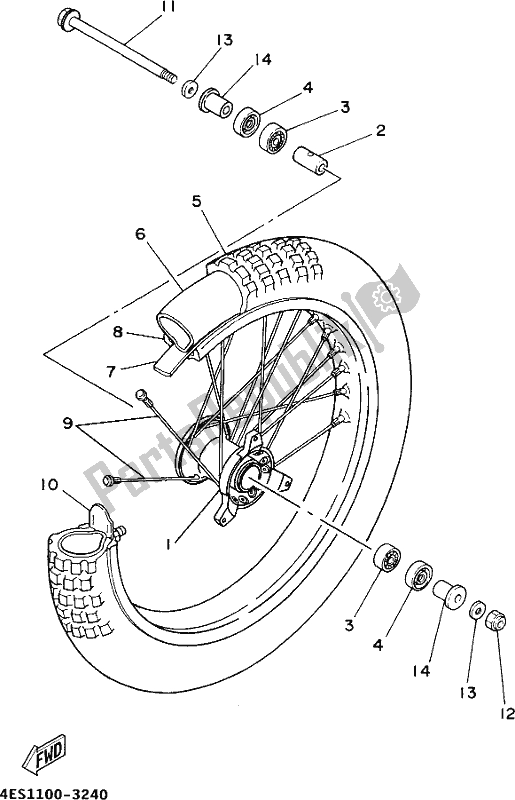 All parts for the Front Wheel of the Yamaha YZ 85 LW 2017