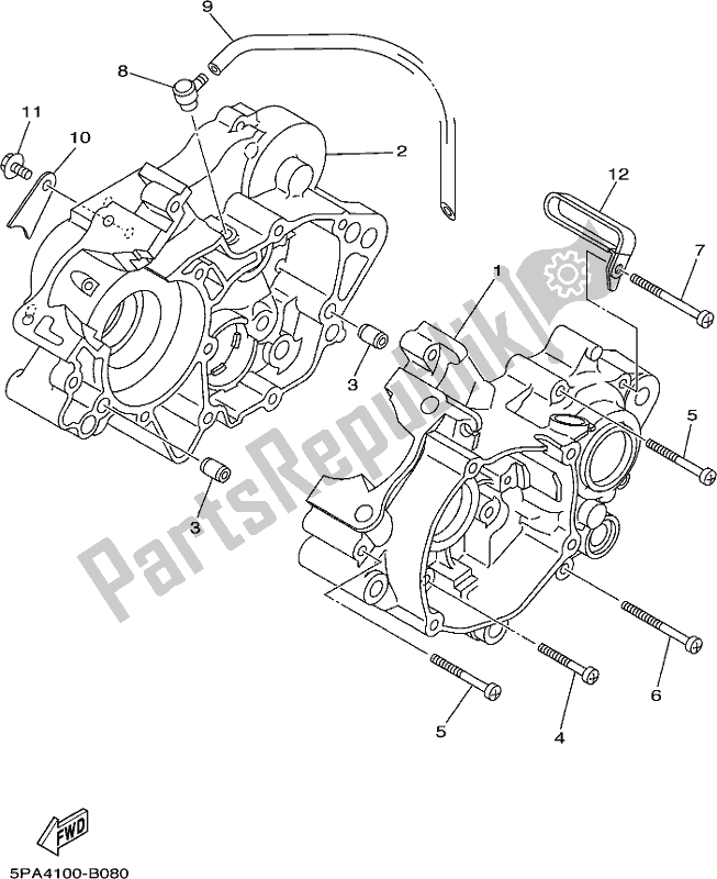 All parts for the Crankcase of the Yamaha YZ 85 LW 2018