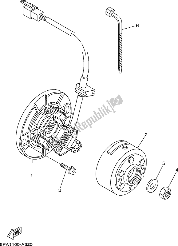 All parts for the Generator of the Yamaha YZ 85 LW 2018