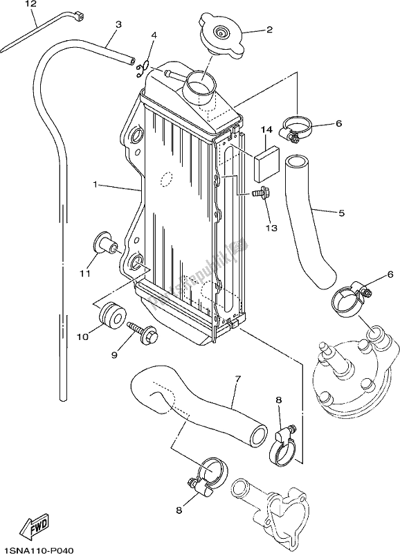 Alle onderdelen voor de Radiator Slang van de Yamaha YZ 85 LW 2018