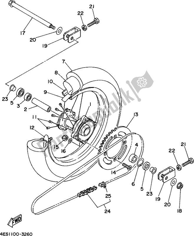 Toutes les pièces pour le Roue Arrière du Yamaha YZ 85 LW 2018