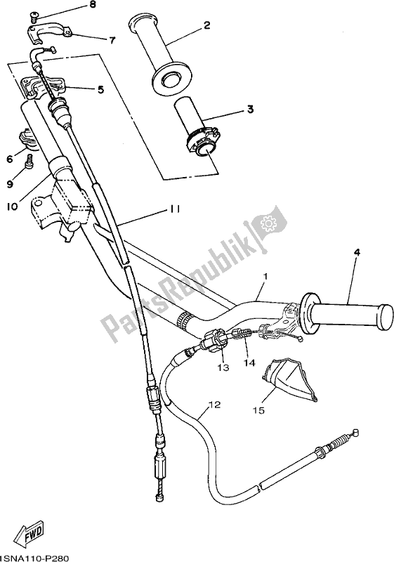 Alle onderdelen voor de Stuurhendel En Kabel van de Yamaha YZ 85 LW 2018