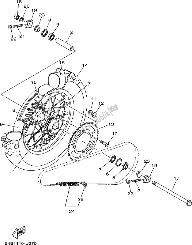 Toutes les pièces pour le Roue Arrière du Yamaha YZ 85 LW 2019