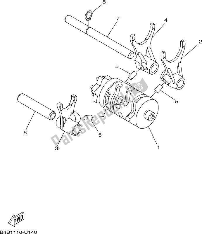 Wszystkie części do Krzywka Zmiany Biegów I Widelec Yamaha YZ 85 LW 2019