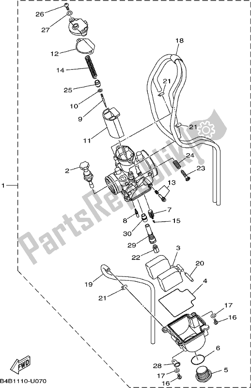 All parts for the Carburetor of the Yamaha YZ 85 LW 2020