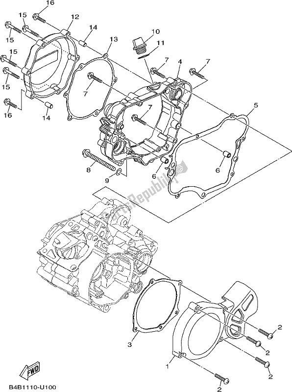 All parts for the Crankcase Cover of the Yamaha YZ 85 LW 2020