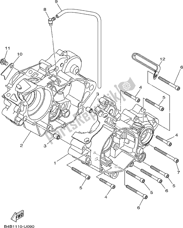 All parts for the Crankcase of the Yamaha YZ 85 LW 2020