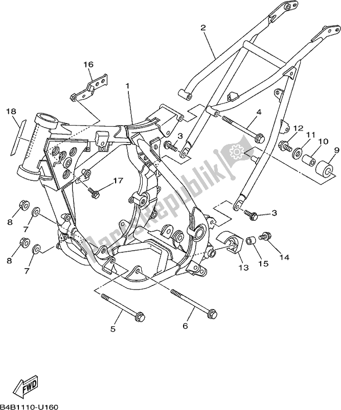 Wszystkie części do Rama Yamaha YZ 85 LW 2020