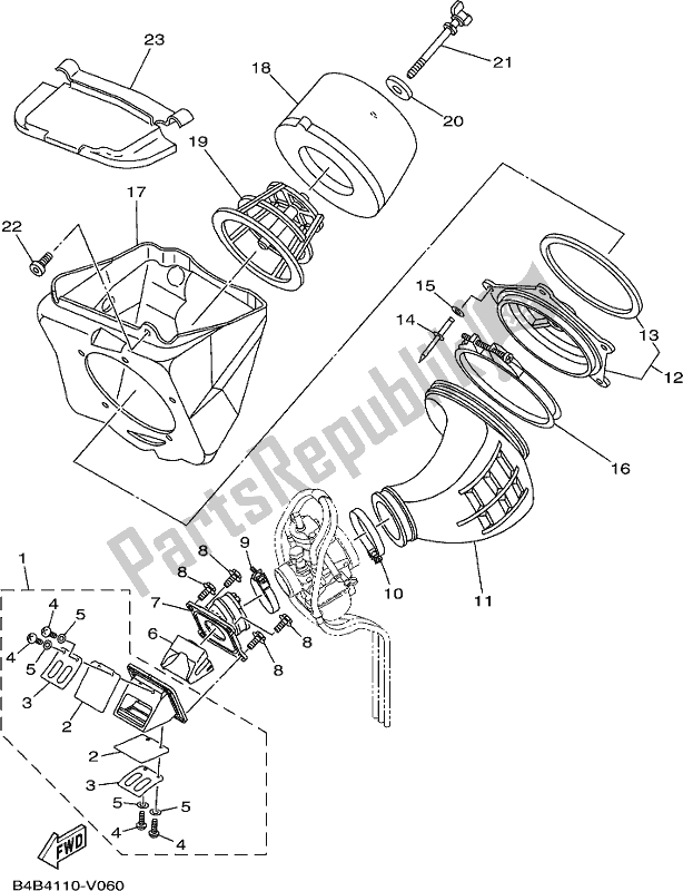 Wszystkie części do Wlot Yamaha YZ 85 LW 2020