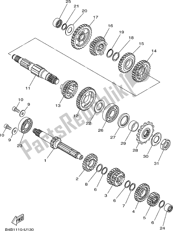 Wszystkie części do Przenoszenie Yamaha YZ 85 LW 2020