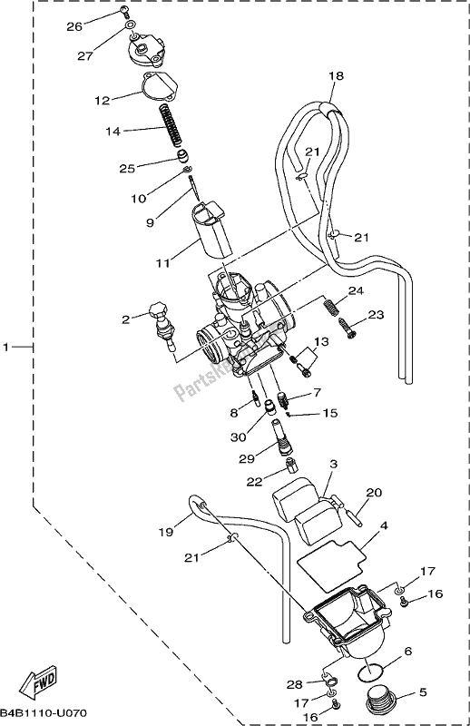 Alle onderdelen voor de Carburator van de Yamaha YZ 85 LW 2021