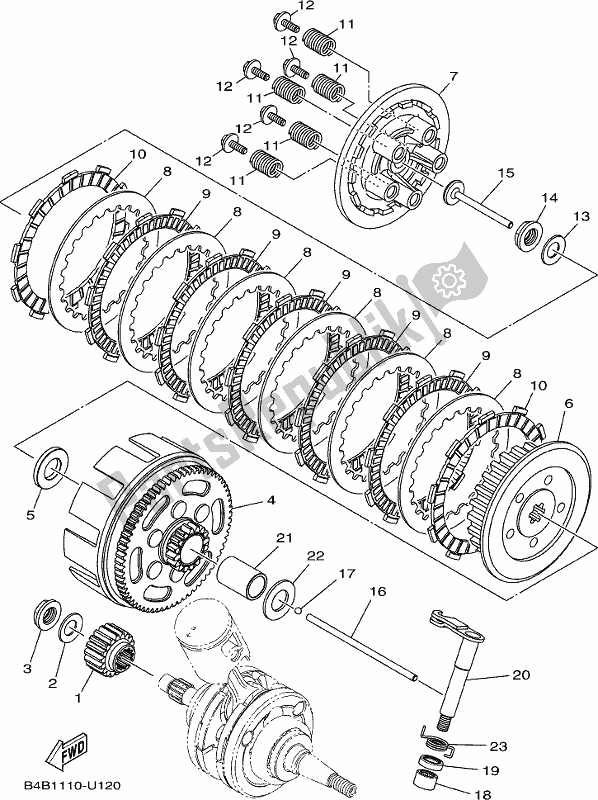 Tutte le parti per il Frizione del Yamaha YZ 85 LW 2021