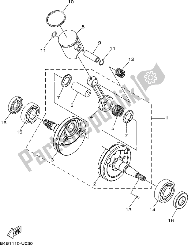 Todas las partes para Cigüeñal Y Pistón de Yamaha YZ 85 LW 2021