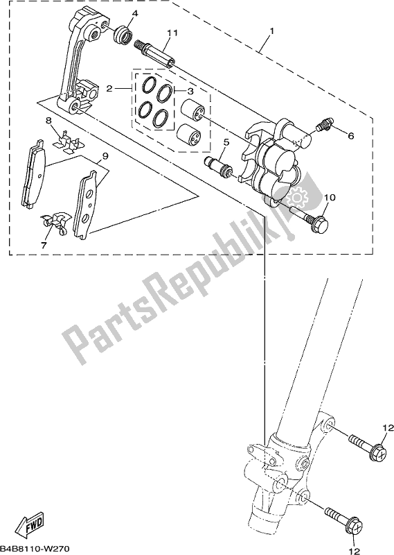 Toutes les pièces pour le étrier De Frein Avant du Yamaha YZ 85 LW 2021