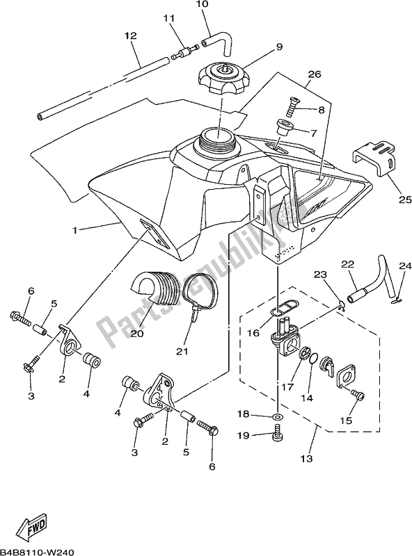 Toutes les pièces pour le Réservoir D'essence du Yamaha YZ 85 LW 2021