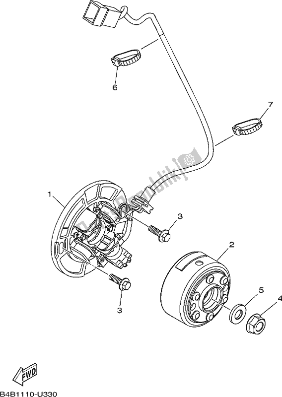 Alle onderdelen voor de Generator van de Yamaha YZ 85 LW 2021