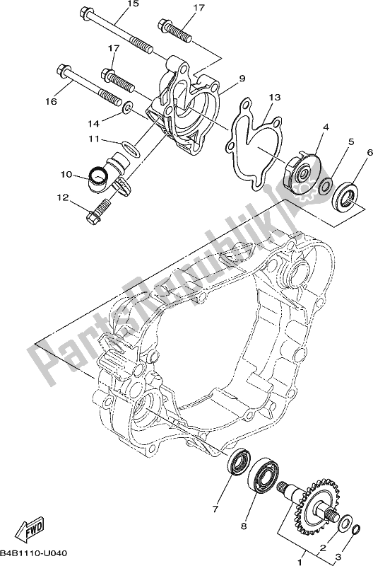 Alle onderdelen voor de Waterpomp van de Yamaha YZ 85 LW 2021