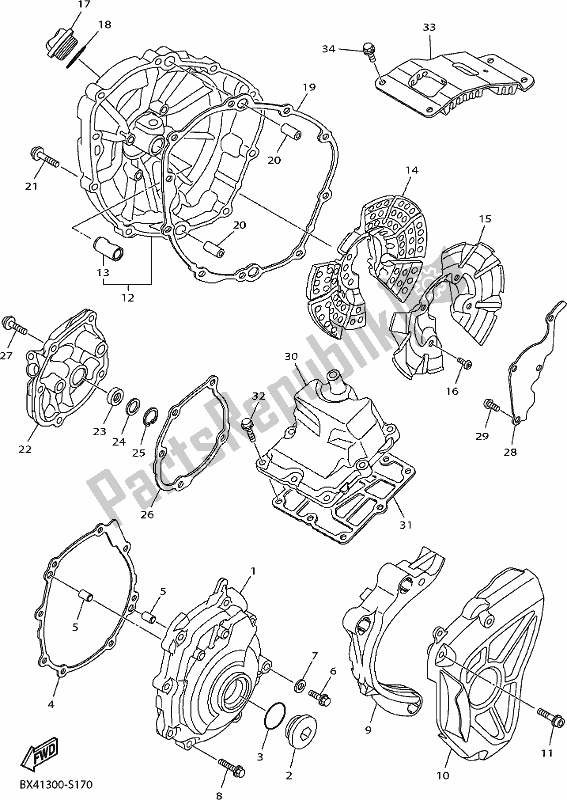 Toutes les pièces pour le Couvercle De Carter 1 du Yamaha Yzf-r1 1000 2017