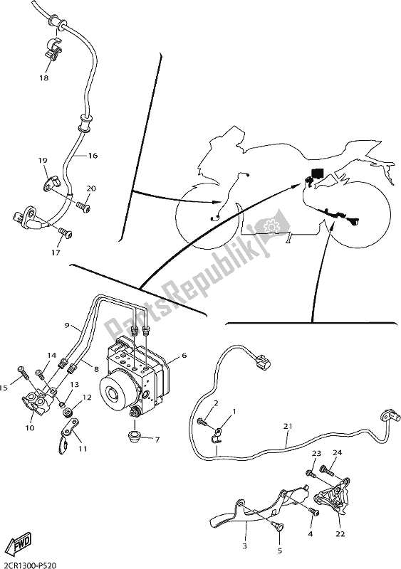 All parts for the Electrical 3 of the Yamaha Yzf-r1 1000 2017