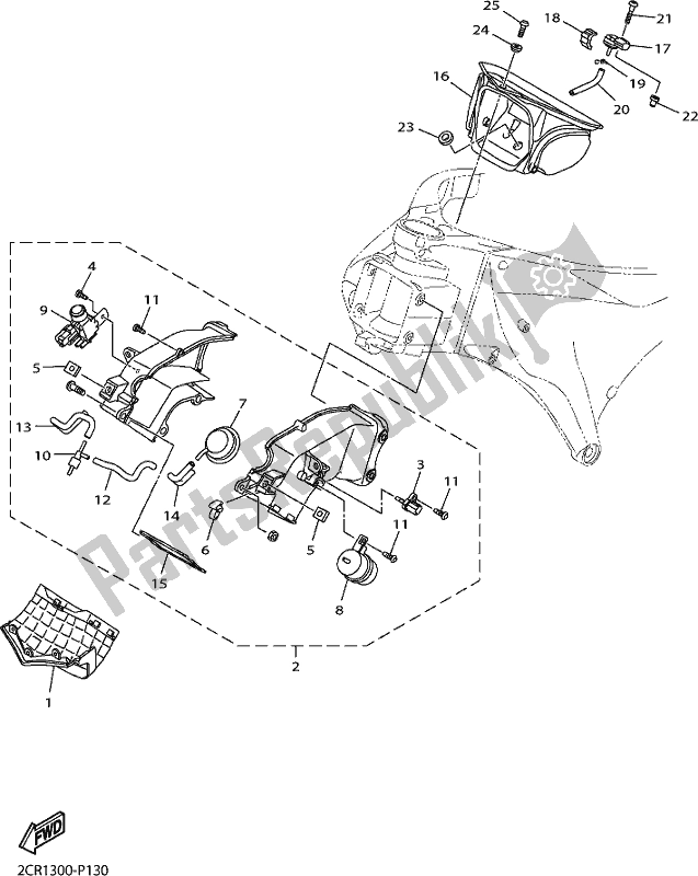 All parts for the Intake 3 of the Yamaha Yzf-r1 1000 2017