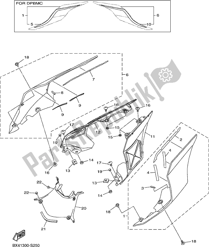 Tutte le parti per il Coperchio Laterale del Yamaha Yzf-r1 1000 2017