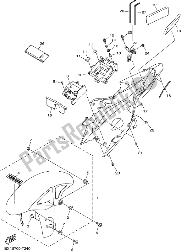 Todas las partes para Defensa de Yamaha Yzf-r1 1000 2018