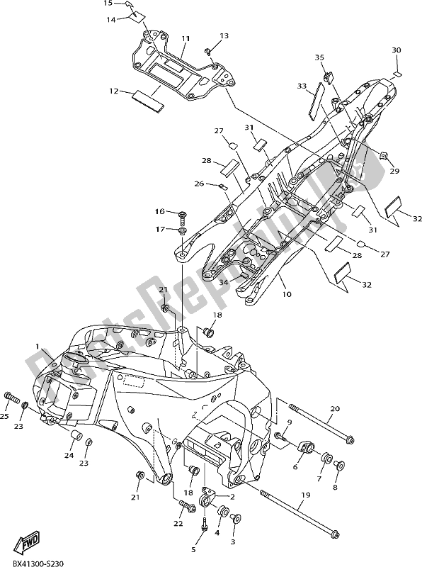 Todas las partes para Marco de Yamaha Yzf-r1 1000 2018