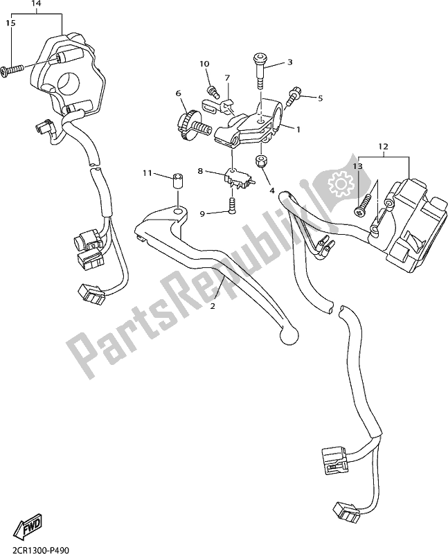 Toutes les pièces pour le Interrupteur Et Levier De Poignée du Yamaha Yzf-r1 1000 2018