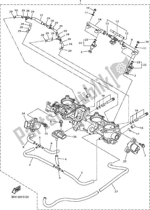 Toutes les pièces pour le Admission 2 du Yamaha Yzf-r1 1000 2018