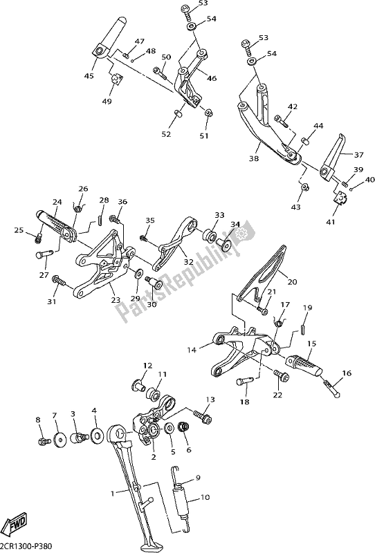 Todas las partes para Soporte Y Reposapiés de Yamaha Yzf-r1 1000 2018