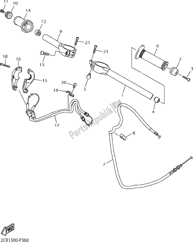 Todas las partes para Manija De Dirección Y Cable de Yamaha Yzf-r1 1000 2018